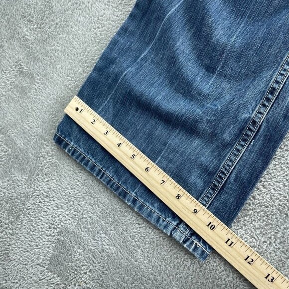 Levis 527 Low Boot Cut Denim Jeans L36 X W32 Blue Distressed Style 0609 - Picture 9 of 11